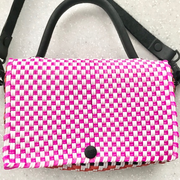 Mini purse with leather straps & handles - Picture 3 of 6